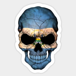 El Salvador Flag Skull Sticker